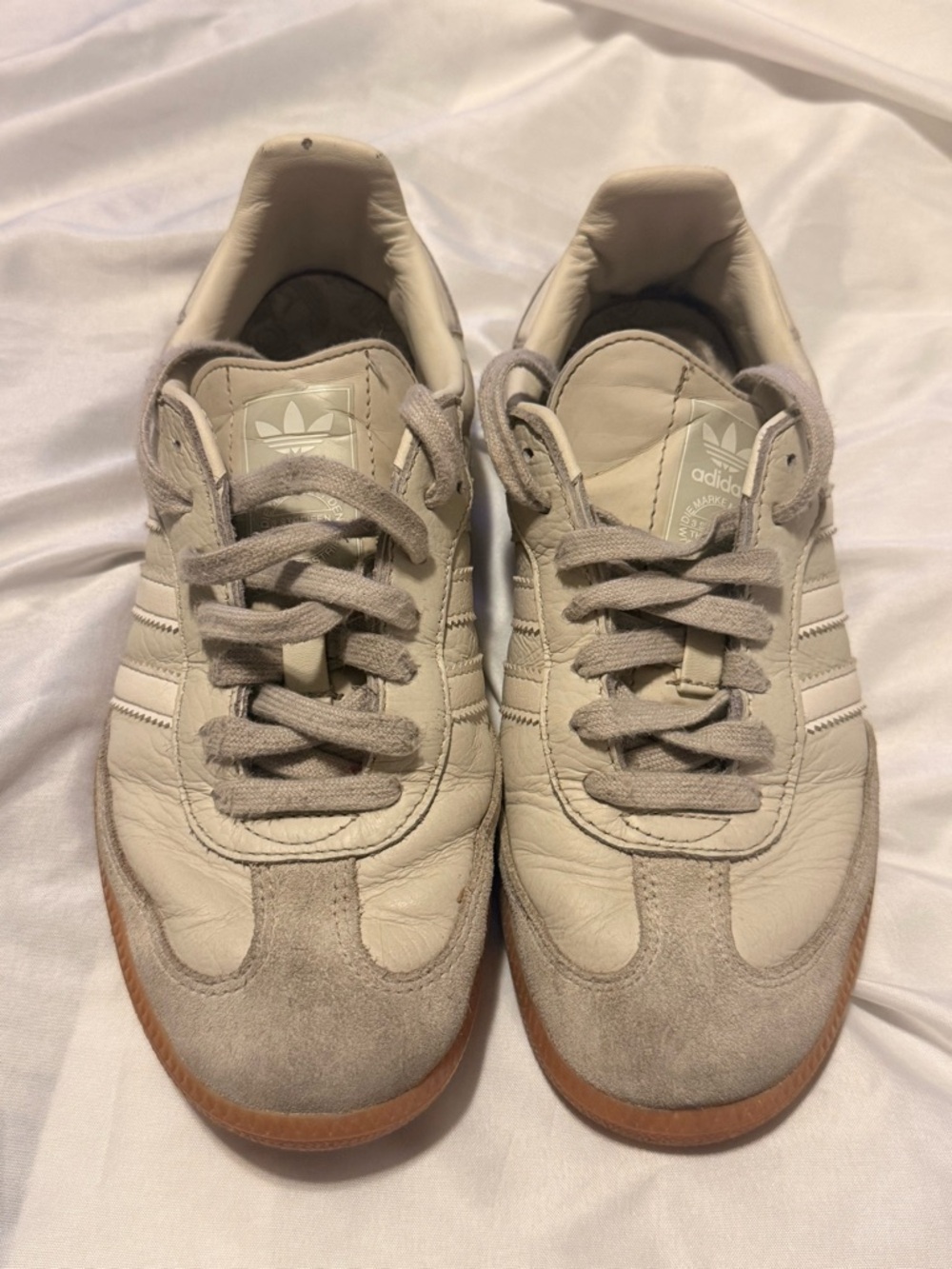 adidas samba Mens size 7 Beige and Tan Leather Suede Sneakers